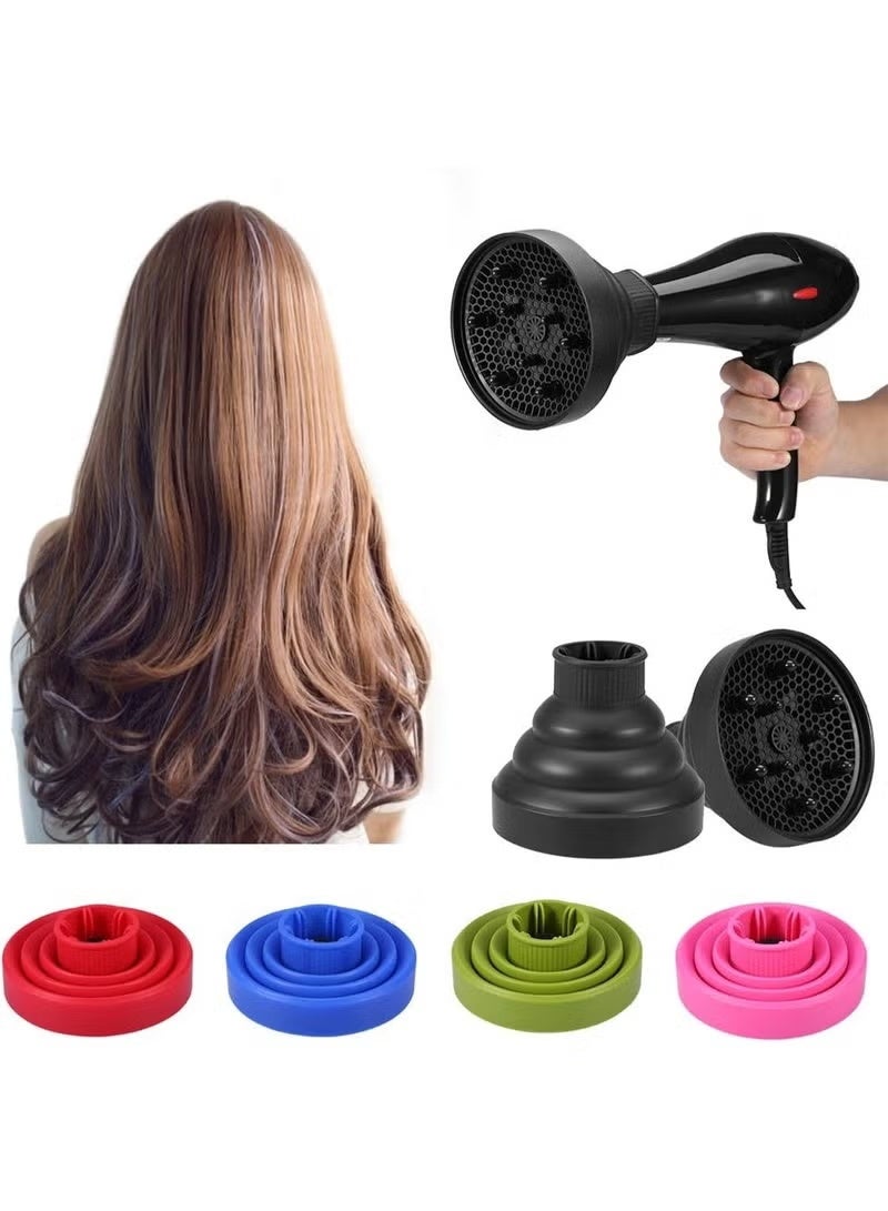 Dryer Diffuser, Silicone Foldable Attachment, 4-5cm Diameter, Portable Curly Hair Diffuser (Sorted Color) - Image 4